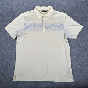 Travis Mathew - Shirt Yellow Polo Palm Tree Short Sleeve Men's - Size L